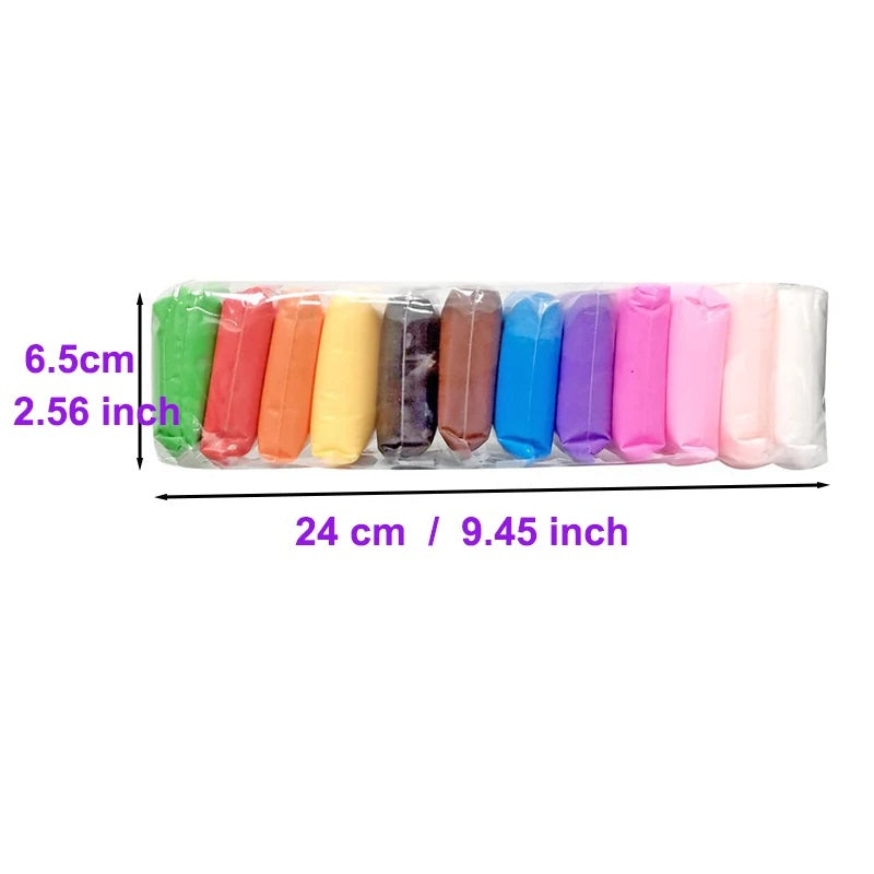 Arcilla / masa para modelar liviana (12 colores)
