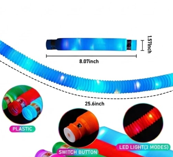 Tubos Poppers Con Luz (6 Unidades)